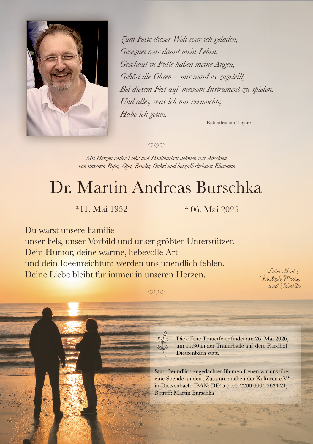 Traueranzeige Dr. Martin Andreas Burschka